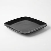 Glownary Coupe Square Plastic Plates, 6 Inch, Black, BPA Free, Disposable, for Events and Weddings, 10 Count
