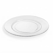 Glownary Coupe Round Plastic Plates, Clear, 10 Inch, BPA Free, Disposable, for Events and Weddings, 12 Count