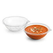 Glownary Round Serving Bowl, 24 oz, Clear PET Plastic, 7.75 Inch Diameter, Stackable, BPA Free, Cold Food Use, 25 Pack