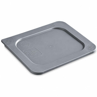 [6 PACK] 1/6 Size Gray Polyethylene Food Pan Cover, Secure Sealing, BPA Free, NSF Listed, Temperature Range -40F to 180F, 6.75 x 6.38 Inches, Rectangle