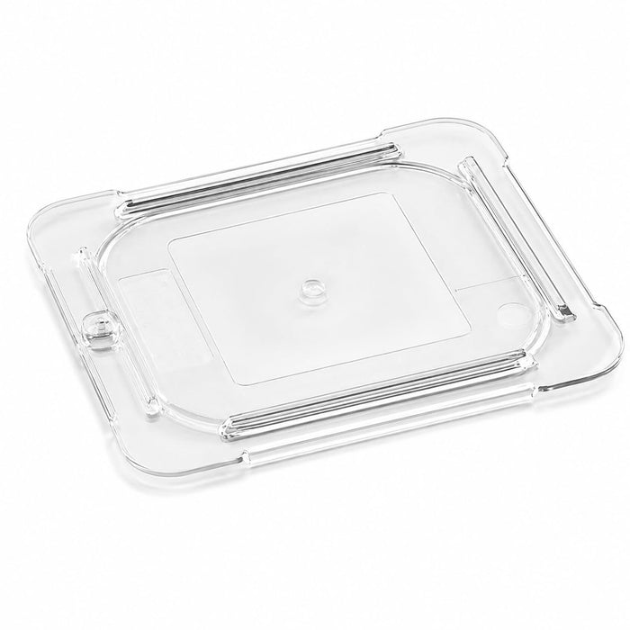 1/6 Size Clear Polycarbonate Food Pan Lid, Rectangle Shape, 6 3/4 x 6 3/8 Inches, Stackable, NSF Listed, Dishwasher Safe, 6 Count