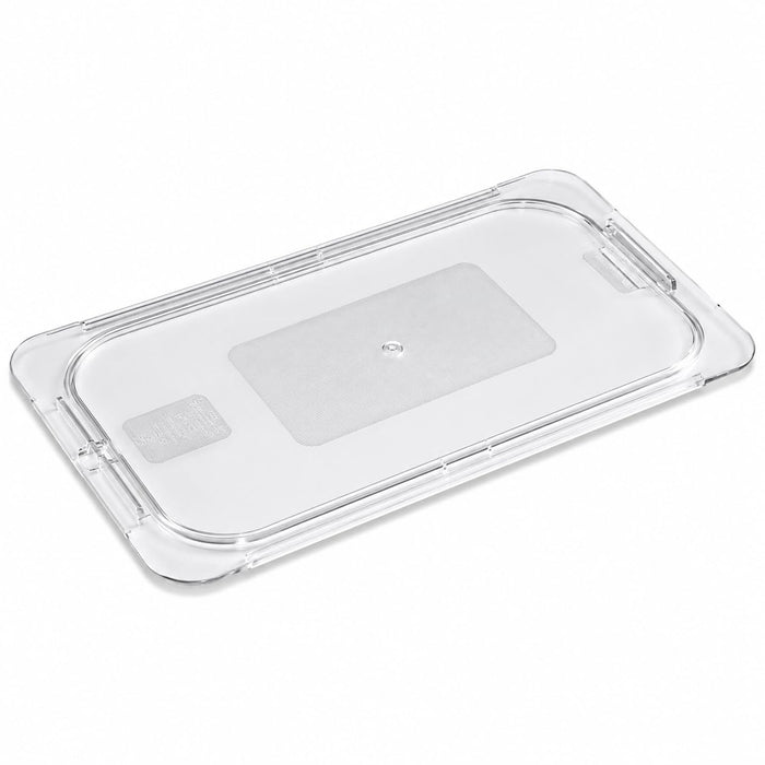 [6 PACK] 1/2 Size Clear Polycarbonate Food Pan Lid, Rectangle, 12.75 x 10.38 Inches, Stackable, Dishwasher Safe, NSF Listed