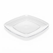 Glownary Square Plastic Plates, 10 Inch Clear Coupe Dinner Plates, BPA Free, Disposable, for Events and Weddings, 10 Count