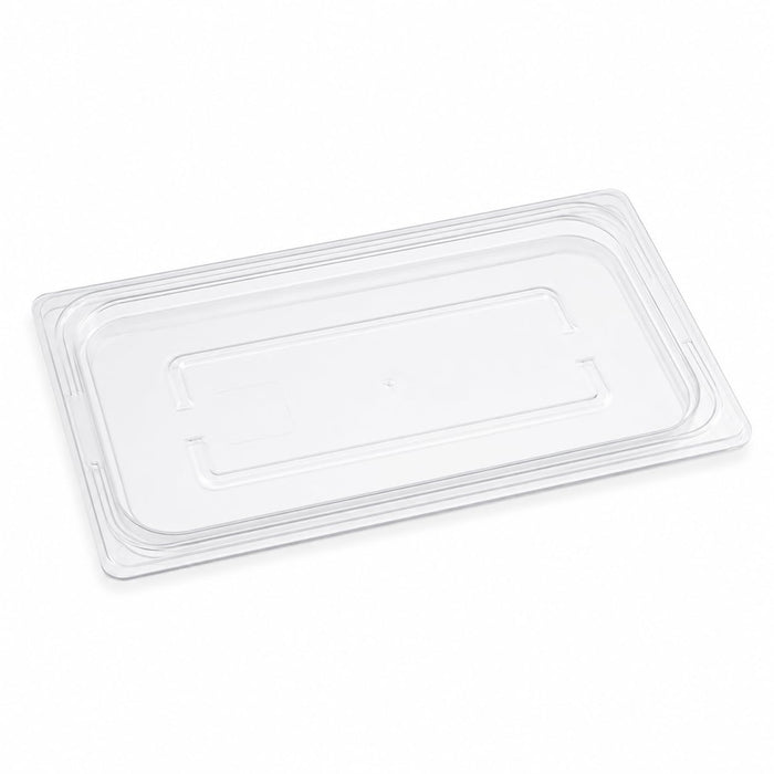 [6 PACK] 1/3 Size Translucent Polypropylene Food Pan Lid, BPA Free, NSF Listed, 12.75 x 6.94 Inches, Rectangle Shape, Secure Sealing, Dishwasher Safe