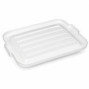20 x 15 Inch Clear Heavy-Duty Polypropylene Bus Tub Lid, Storage Box Cover with Reinforced Rim, Stackable Design, Dishwasher Safe