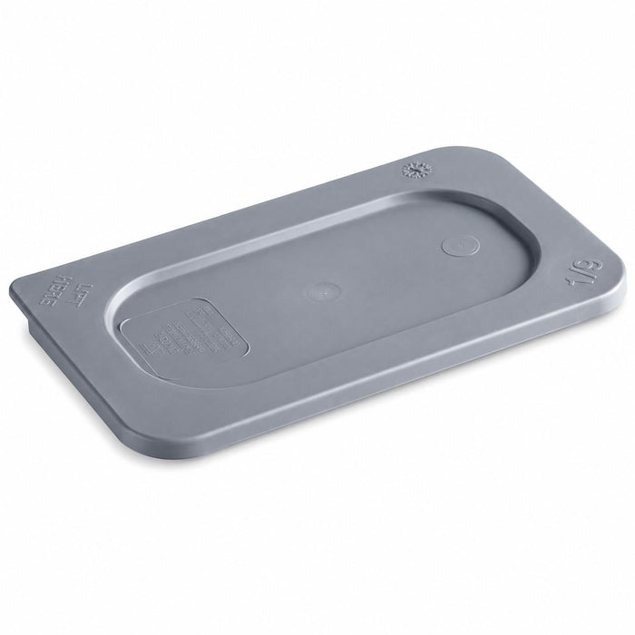 [6 PACK] 1/9 Size Gray Polyethylene Food Pan Cover, Rectangle Seal Lid, BPA Free, NSF Listed, 6.75 x 4.25 Inches, for Commercial Kitchen and Catering