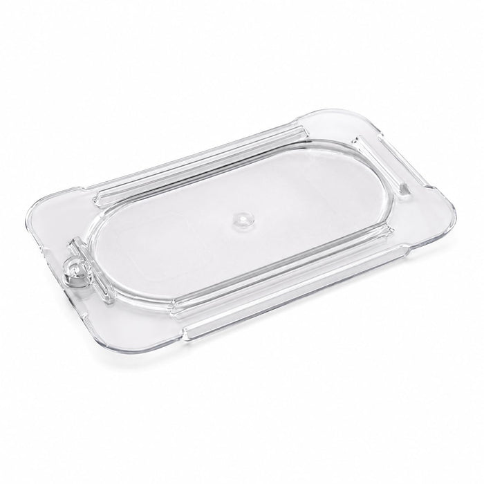 1/9 Size Clear Polycarbonate Food Pan Lid, 6 Count, Rectangle Shape, NSF Listed, Stackable, Freezer Safe, 6.875 x 4.25 Inches