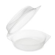 Glownary Clear Round Hinged Pie Container, 9 Inch Diameter, BPA Free Polystyrene, 2.75 Inch Height, Lock Corner Clamshell Style, 100 per Case