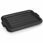 20 x 15 Inch Heavy-Duty Polypropylene Bus Tub Storage Box Lid, Black, Stackable, Dishwasher Safe, Reinforced Rim, Drain Holes