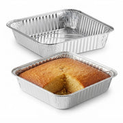 Glownary 9-Inch Square Aluminum Foil Cake Pan, Silver, 500 Count Case, Disposable Bakeware, Oven Safe for Commercial Bakeries