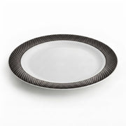 Glownary Lattice White Plastic Plates, 9 Inch, Silver Decorative Design, BPA Free, Round Disposable Plates for Events and Weddings, 12 Count
