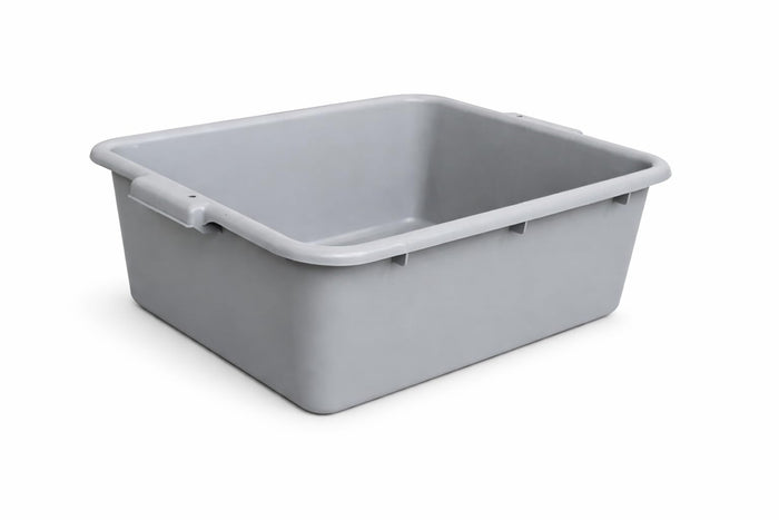 Glownary Gray Polypropylene Bus Tub, 20 x 15 x 7 Inches, BPA-Free Stackable Storage Box, NSF Listed, Dishwasher and Freezer Safe