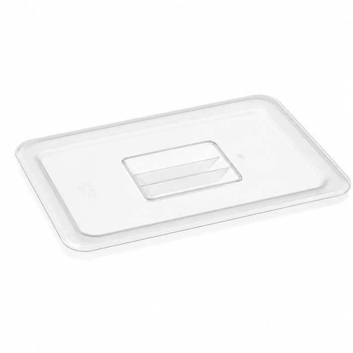 [6 PACK] 1/2 Size Translucent Polypropylene Food Pan Lid with Handle, NSF Listed, BPA Free, Freezer Safe, 12.75 x 10.44 Inches, Rectangle Shape