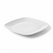 Glownary Square Plastic Plates, 6 Inch White Coupe, BPA Free Disposable, 10 Count Sample Pack for Events and Weddings