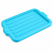 20 x 15 Inch Blue Heavy-Duty Polypropylene Bus Tub Lid, Storage Box Cover with Reinforced Rim, Stackable Design, Dishwasher Safe