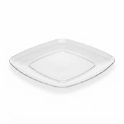 Glownary Coupe Square Plastic Plates, 6 Inch Clear, BPA Free, Disposable, for Events and Weddings, 10 Count