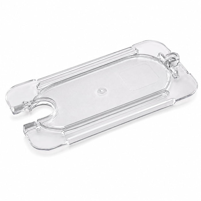 [6 PACK] 1/9 Size Clear Polycarbonate Food Pan Lid with Notch, Rectangle Shape, 6.875 x 4.25 Inches, NSF Listed, Stackable, Dishwasher Safe