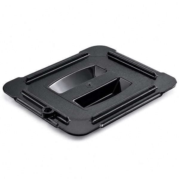 1/6 Size Black Polycarbonate Food Pan Lid with Handle, Stackable, Dishwasher Safe, NSF Listed, 6.75 x 6.38 Inches, Rectangle Shape