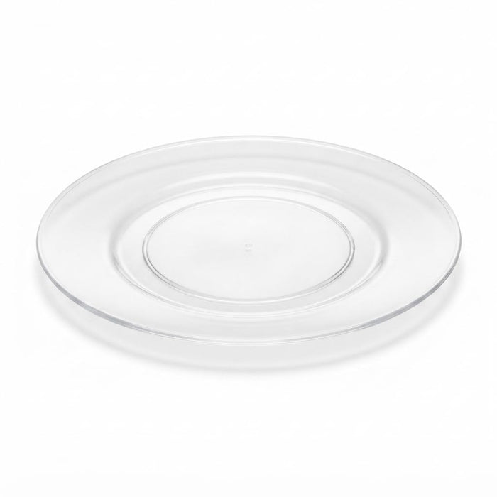 Glownary Coupe Clear Plastic Plates, 6 Inch Round, BPA Free, Disposable, for Events and Weddings, 15 Count