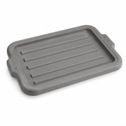 20 x 15 Inch Heavy-Duty Polypropylene Bus Tub Lid, Gray Storage Box Cover with Reinforced Rim, Stackable Design, Dishwasher Safe