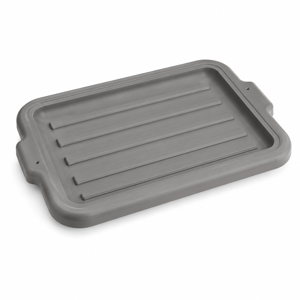 20 x 15 Inch Heavy-Duty Polypropylene Bus Tub Lid, Gray Storage Box Cover with Reinforced Rim, Stackable Design, Dishwasher Safe