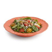 Glownary Heirloom Terra Cotta Round Plastic Bowl, 10 oz, Gold Vintage Rim, BPA Free, Disposable, 7.5 Inch Diameter, 12 Count