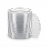 Glownary Clear PET Plastic Flat Lid, 12.25 Inches Round, Stackable, BPA Free, for 160 oz Bowls, 25 per Case