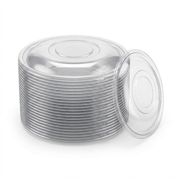 Glownary Clear PET Plastic Dome Lid, 15.25 Inch Round, for 320 oz Bowls, BPA Free, Recyclable, Stackable, 25 per Case