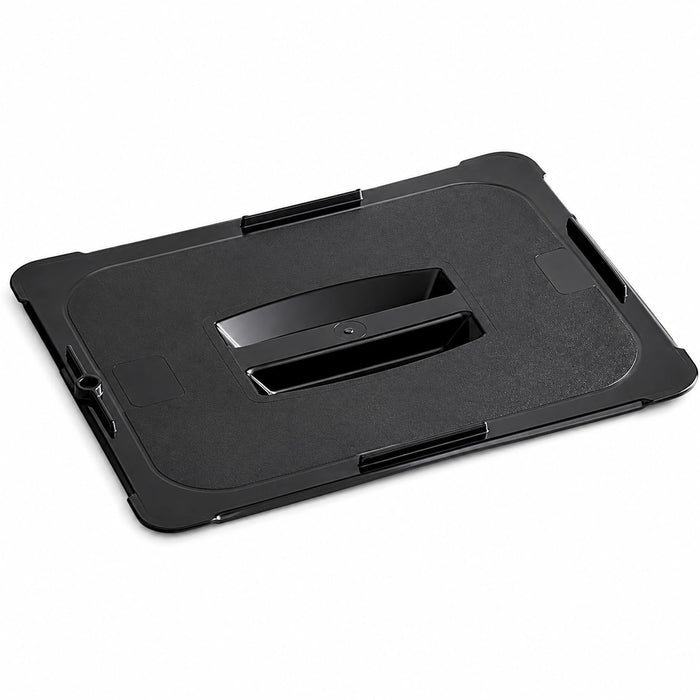 [6 PACK] 1/2 Size Black Polycarbonate Food Pan Lid with Handle, 12.75 x 10.38 Inches, Stackable, Dishwasher Safe, NSF Listed, Temperature Range -40F to 212F