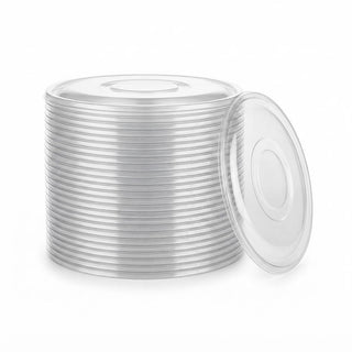 Glownary Clear PET Plastic Flat Lid, 15.25 Inches Round, for 320 oz Bowls, Stackable, BPA Free, Recyclable, 25 per Case