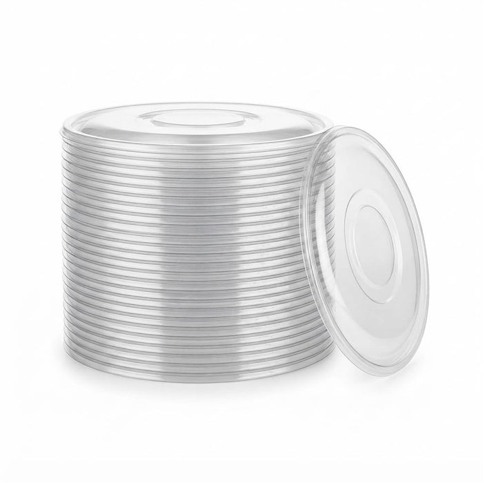 Glownary Clear PET Plastic Flat Lid, 15.25 Inches Round, for 320 oz Bowls, Stackable, BPA Free, Recyclable, 25 per Case