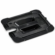 [6 PACK] 1/6 Size Black Polycarbonate Food Pan Lid with Handle and Spoon Notch, Stackable, Dishwasher Safe, 6.75 x 6.38 Inches