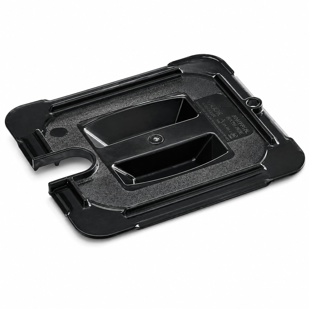 [6 PACK] 1/6 Size Black Polycarbonate Food Pan Lid with Handle and Spoon Notch, Stackable, Dishwasher Safe, 6.75 x 6.38 Inches