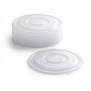 Glownary Clear PET Plastic Flat Lid, 12.25 Inches Round, for 160 oz Bowls, Stackable, BPA Free, Recyclable, 5 Pack