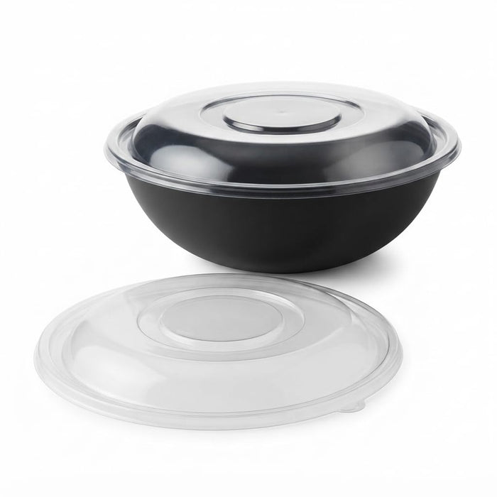 Glownary Clear PET Plastic Dome Lid, 15.25 Inch Round, XL Size, BPA Free, Recyclable, Stackable, 5 Pack, for 320 oz Bowls
