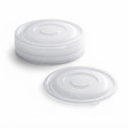 Glownary Clear PET Plastic Flat Lid, 10 Inch Round, BPA Free, Stackable, for 64 and 80 oz Bowls, 5 Pack