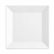 Glownary 10-Inch Square Porcelain Dinner Plate, Bright White, Wide Rim, Dishwasher Safe, Commercial Grade, 12 per Case