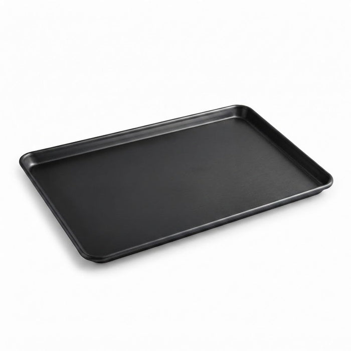 Full Size Non-Stick Aluminum Sheet Pan, 18 Gauge Black Wire Rim, 18x26, Freezer and Oven Safe, Rectangle Bun Tray