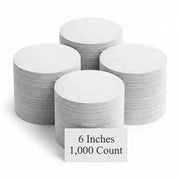 6-Inch Round Dry Wax Pan Liners, White, Grease-Resistant, 1000 Sheets per Case, Made in USA, for Cake Baking