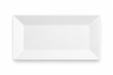 Glownary Rectangular Porcelain Platter, Bright White, 13 x 7.25 Inch, Wide Rim, Dishwasher Safe, Commercial Grade, 12 per Case