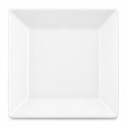 Glownary Square Porcelain Plate, 7 Inch, Bright White, Commercial Grade, Microwave and Oven Safe, Wide Rim Design, 36 per Case