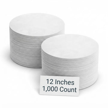 Glownary 12 Inch Round Dry Wax Pan Liners, White, Grease-Resistant, Pre-Cut Sheets for Cake Baking, 1000 Count Case