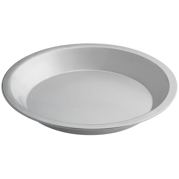 Glownary 9 Inch Aluminum Pie Pan, 16 Gauge, Round, Silver, 1.25 Inch Deep, Stackable, Oven Safe, Commercial Pan