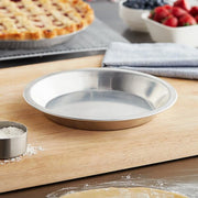 Glownary 9 Inch Aluminum Pie Pan, 16 Gauge, Round, Silver, 1.25 Inch Deep, Stackable, Oven Safe, Commercial Pan view 2