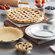 Glownary 9 Inch Aluminum Pie Pan, 16 Gauge, Round, Silver, 1.25 Inch Deep, Stackable, Oven Safe, Commercial Pan view 3