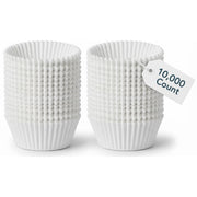 Glownary White Fluted Baking Cups, 2 x 1.5 Inch, Paper, 2 oz Capacity, Standard Size, Oven Safe to 450°F,10000/Case