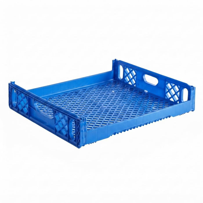 [4 Pack] Commercial Bread Tray, Blue Plastic, 29 x 26 x 6 Inches, Stackable with Reinforced Corners
