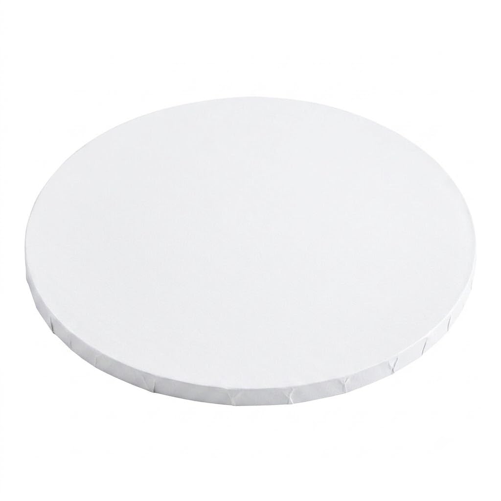 Glownary 18-Inch Round White Cake Drum, 1/2-Inch Thick Corrugated Cardboard, Grease-Resistant, Double Wall Cake Circle, 12 per Case