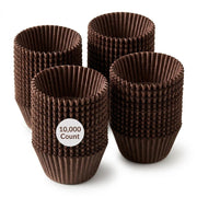 Glownary Brown Glassine Baking Cups, 2 x 1.75 Inch Standard Size, Fluted Paper Candy Liners, Grease-Resistant, Oven Safe, 10000/Case