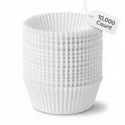 Glownary White Fluted Jumbo Baking Cups, 3.5 x 1.5 Inch, Paper, 8 oz Capacity, Oven Safe, Kosher Certified, 5000 Count